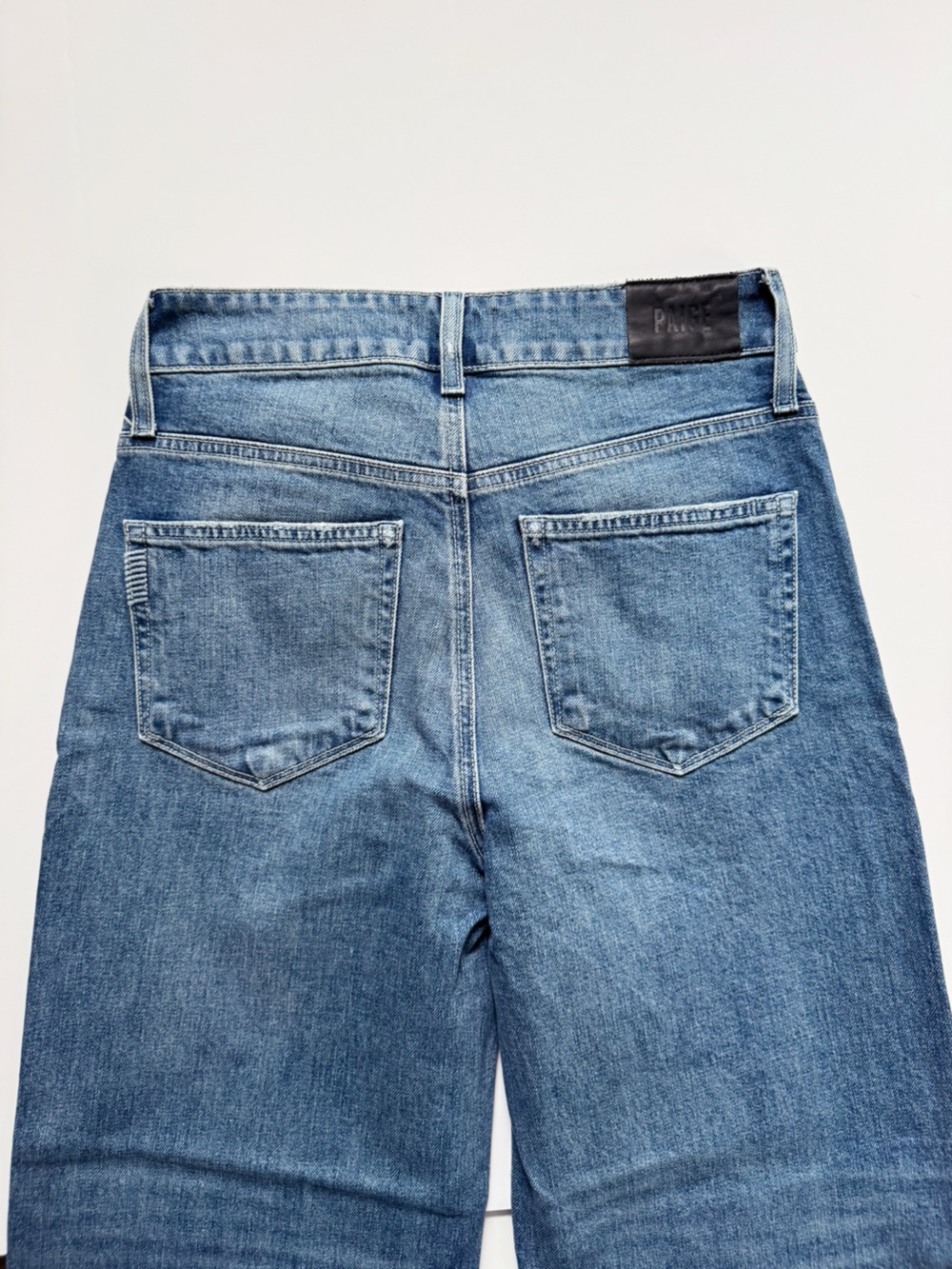 PAIGE Sasha Wide Cuff Ankle Jeans in Blue Note Distressed | 27 - Picture 8 of 13